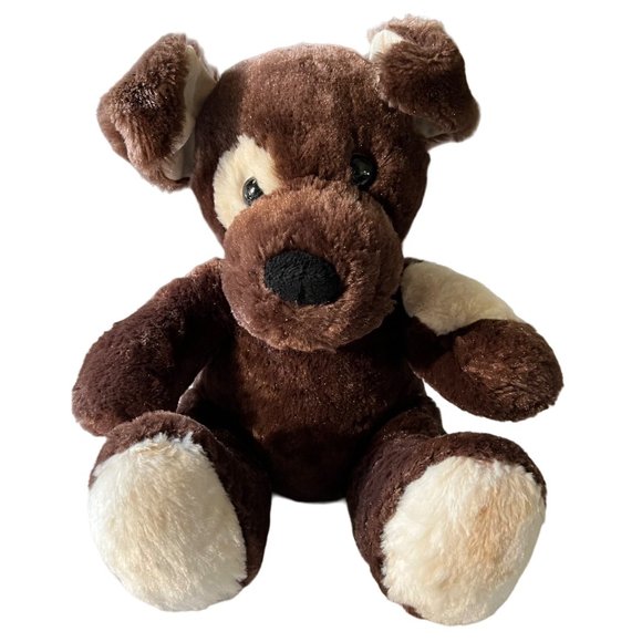 Build A Bear Fudge Pup Dog Brown 10" Floppy Ears Eye Patch Soft Plushie Toy Gift - Picture 2 of 14